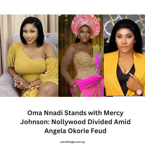 Oma Nnadi Stands with Mercy Johnson